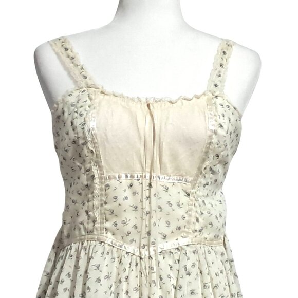 Vintage 70s Gunne Sax By Jessica San Francisco Floral Maxi Dress *READ* With Lac - Picture 4 of 15